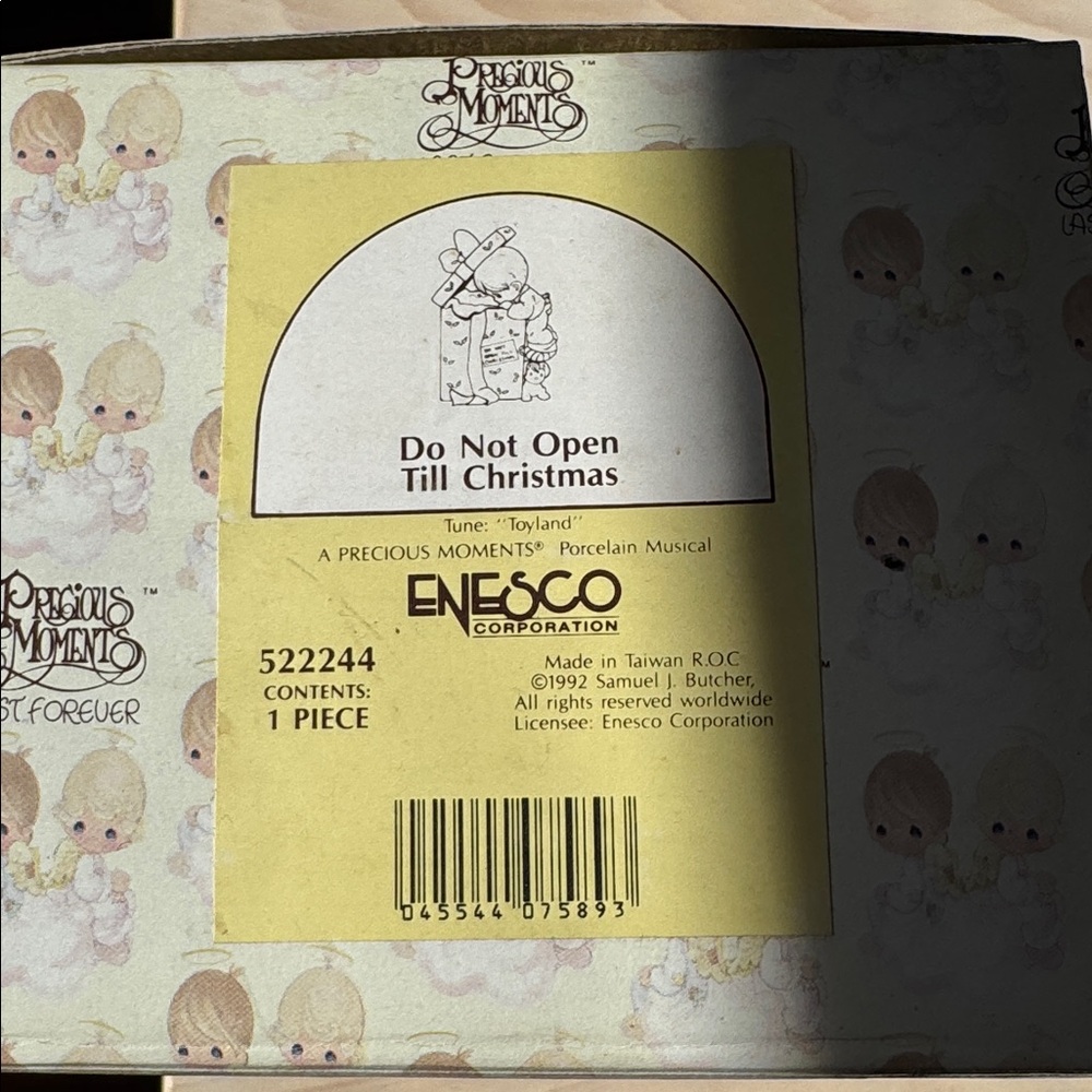 Precious Moments Porcelain Musical “Do Not Open Till Christmas” Tune: Toyland